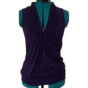 MAYBE Brand Purple Sleeveless Top V-Neck Polyester Blend Junior's Size M